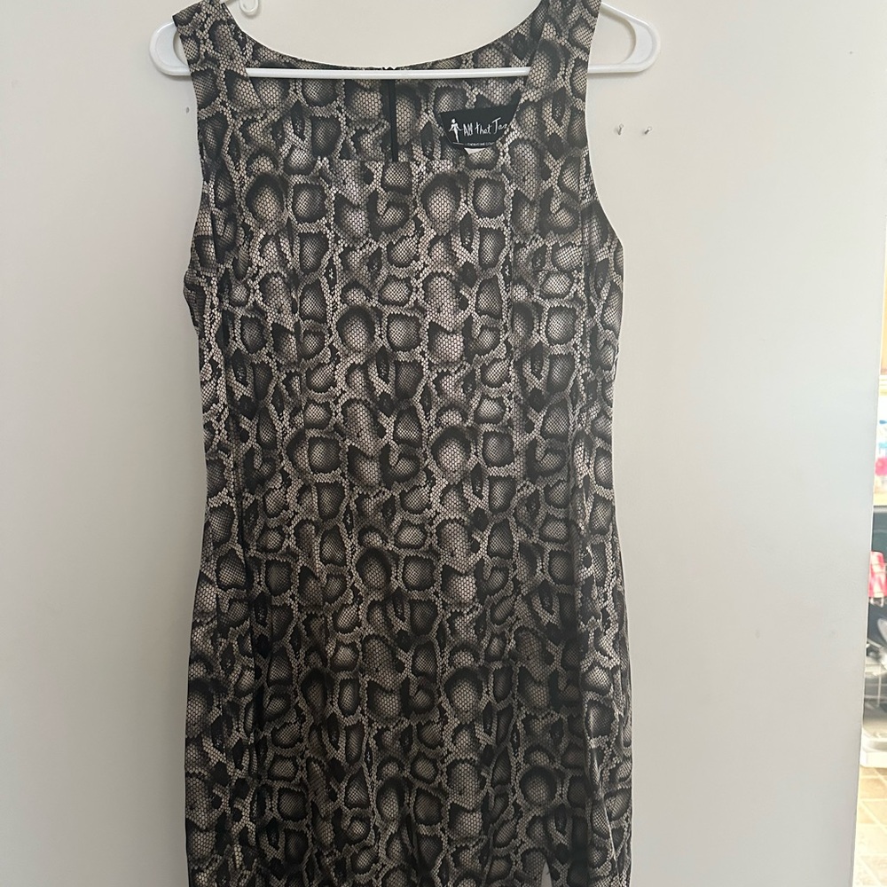 ✨Vintage Sleeveless Snakeskin Print Knee-length Dress SZ 11/12